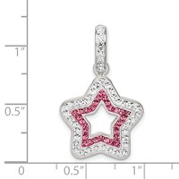 Sterling Silver Pink White Preciosa Crystal Star Pendant view 4