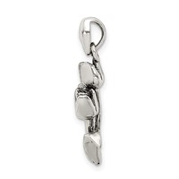 Sterling Silver Antiqued 3-D Three Tulips Pendant view 2