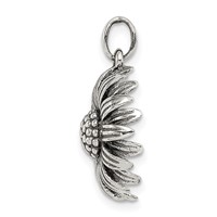 Sterling Silver Antiqued Sunflower Pendant view 2