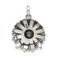 Sterling Silver Antiqued Sunflower Pendant view 3