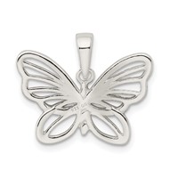 Sterling Silver Diamond-cut Butterfly Pendant view 3