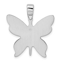 Sterling Silver Rhodium-plated Butterfly Pendant view 3