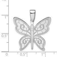 Sterling Silver Rhodium-plated Butterfly Pendant view 4