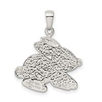Sterling Silver Rhodium-plated Imitation Pearl and Preciosa Crystal Rabbit Pendant view 3