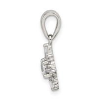 Sterling Silver Fancy CZ Snowflake Pendant view 2