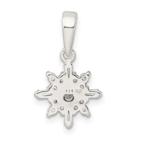 Sterling Silver Fancy CZ Snowflake Pendant view 3