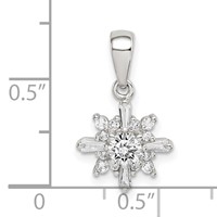 Sterling Silver Fancy CZ Snowflake Pendant view 4