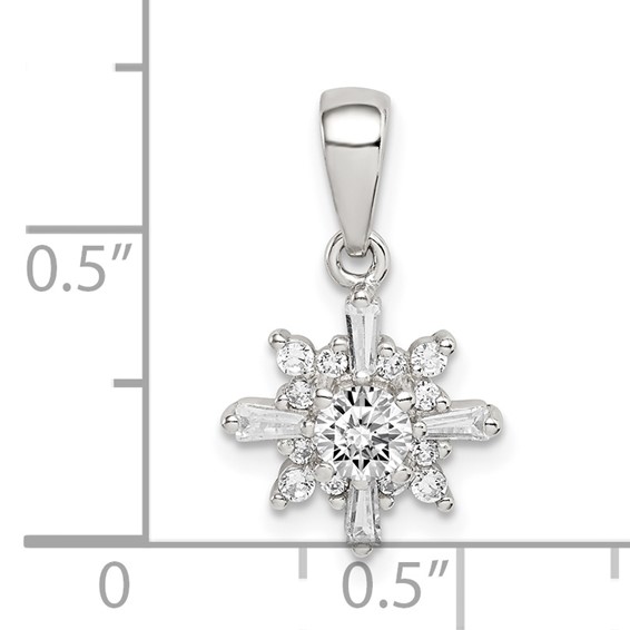Sterling Silver Fancy CZ Pendant