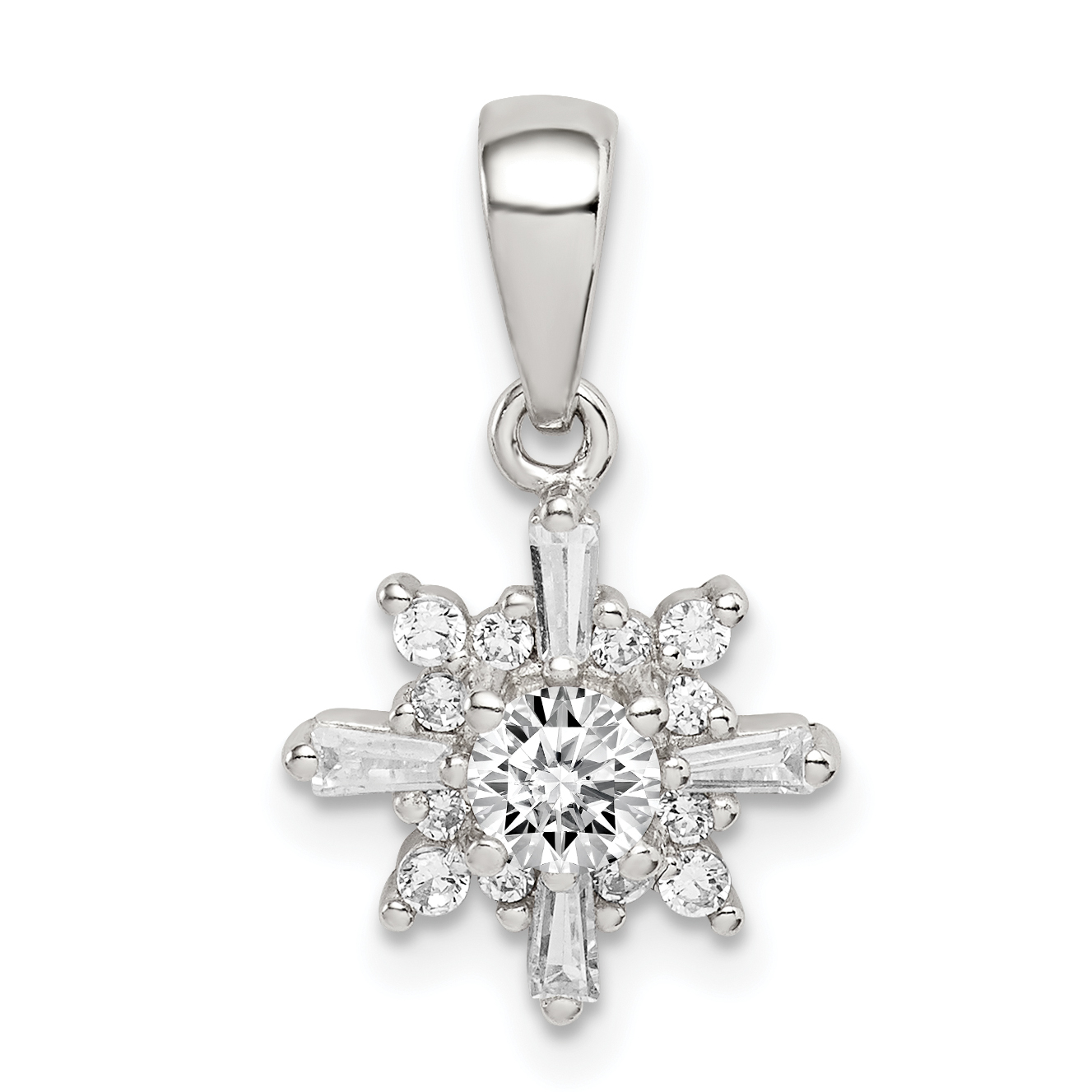 Sterling Silver Fancy CZ Pendant (QC9545)