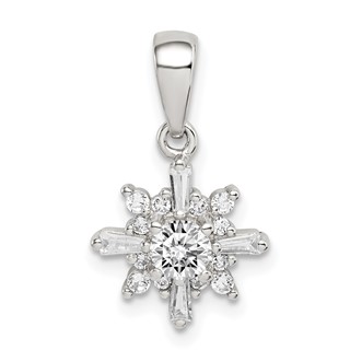 Sterling Silver Fancy CZ Pendant