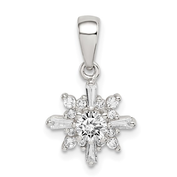 Sterling Silver Fancy CZ Pendant