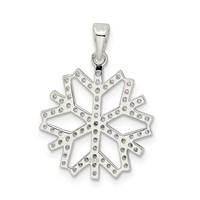 Sterling Silver CZ Snowflake Pendant view 3