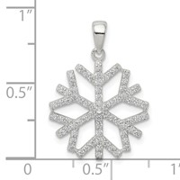 Sterling Silver CZ Snowflake Pendant view 4
