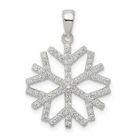 Sterling Silver CZ Snowflake Pendant view 1