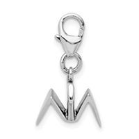 Sterling Silver Rhodium-plated Origami Charm with Lobster Clasp view 2