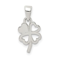 Sterling Silver Polished Clover Pendant view 1