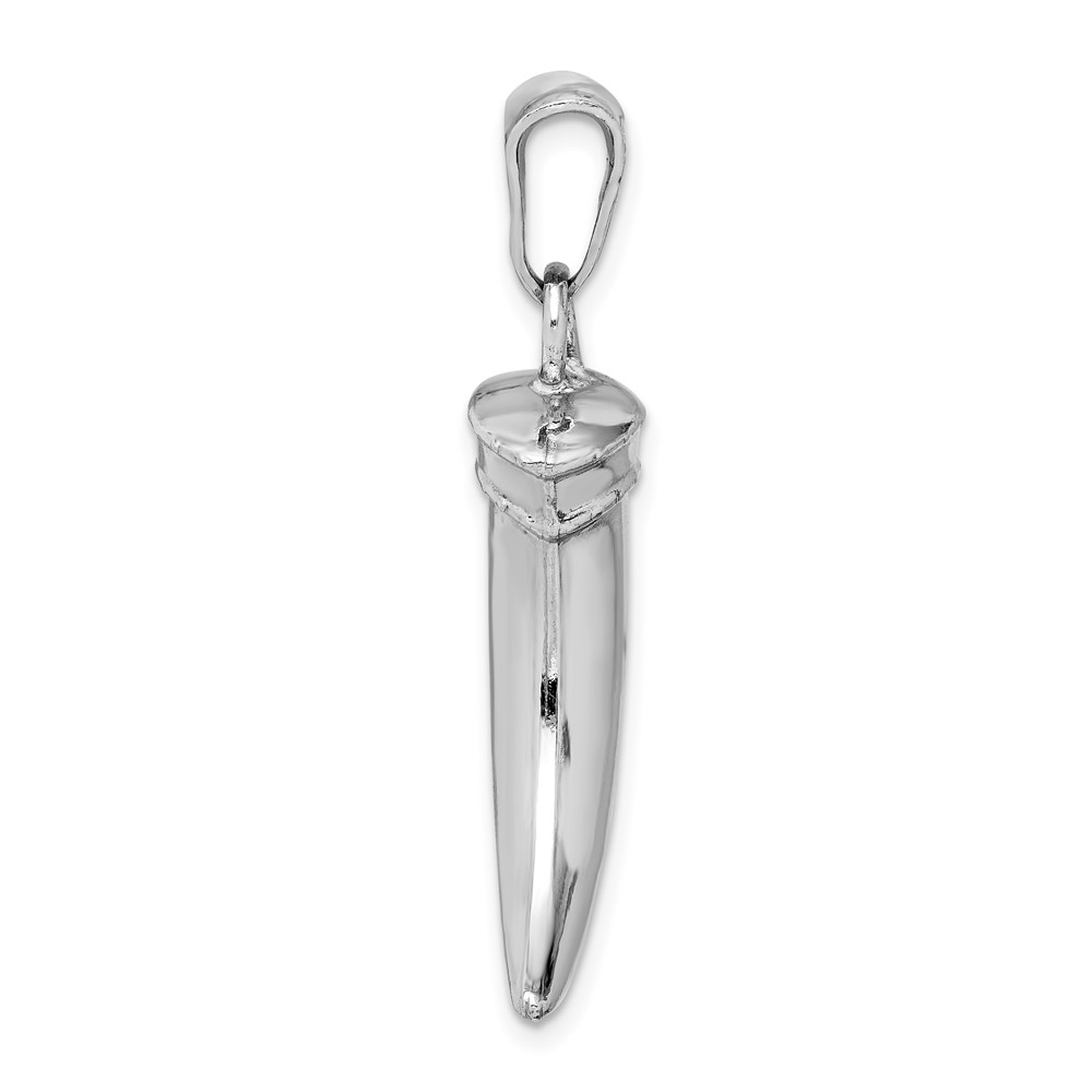 Sterling Silver Rhodium-plated Polished Claw Pendant (QC9551)