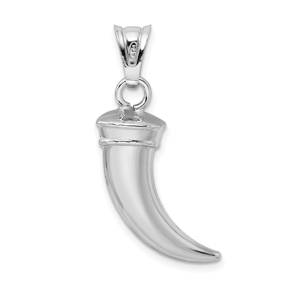 Sterling Silver Rhodium-plated Polished Claw Pendant (QC9551)
