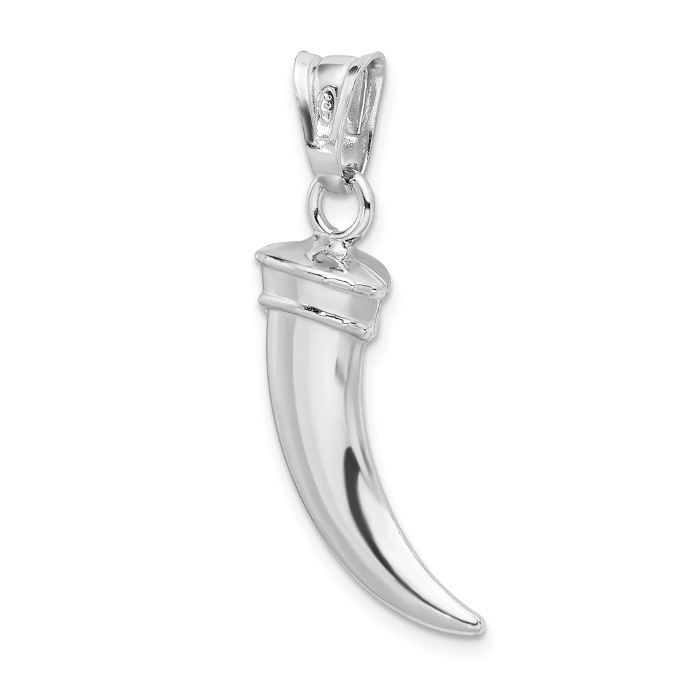 Sterling Silver Rhodium-plated Polished Claw Pendant (QC9551)