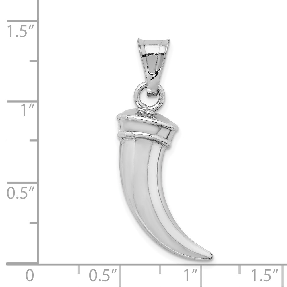 Sterling Silver Rhodium-plated Polished Claw Pendant (QC9551)