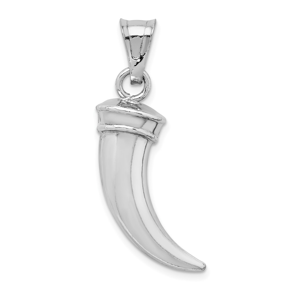 Sterling Silver Rhodium-plated Polished Claw Pendant (QC9551)