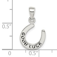 Sterling Silver Enamel Good Luck Horse Shoe Pendant view 4