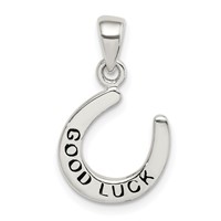 Sterling Silver Enamel Good Luck Horse Shoe Pendant view 1