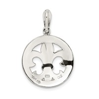 Sterling Silver Antiqued Marcasite Fleur De Lis Pendant view 3