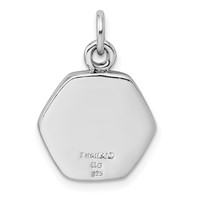 Sterling Silver Rhodium-plated & Antiqued Fleur De Lis Pendant view 3