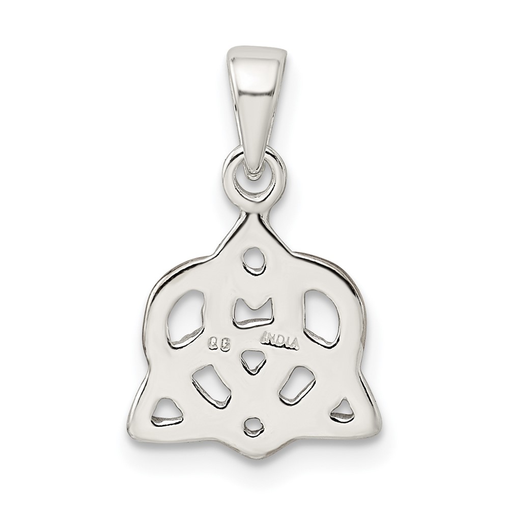 Sterling Silver Trinty Knot and Rose Tone Heart Pendant (QC9558)