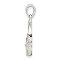 Sterling Silver Glitter Infused Claddagh Pendant view 2