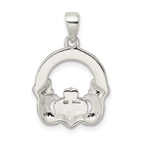 Sterling Silver Glitter Infused Claddagh Pendant view 3