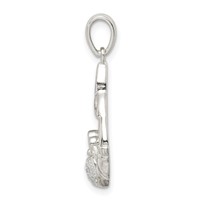 Sterling Silver Polished CZ Claddagh Pendant with Trinity Knot view 2