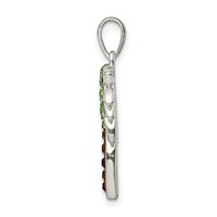 Sterling Silver Rhodium-plated Polished Preciosa Crystal Palm Tree Pendant view 2