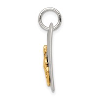 Sterling Silver Gold-Tone Anchor Brushed Pendant view 2