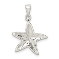Sterling Silver Diamond-cut Starfish Pendant view 3