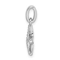 Sterling Silver Rhodium-plated Polished Textured Starfish Pendant view 2
