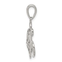 Sterling Silver Diamond-cut Turtle Pendant view 2