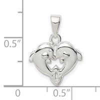 Sterling Silver Polished Dolphin Pendant view 4