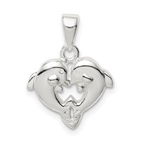 Sterling Silver Polished Dolphin Pendant view 1