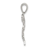 Sterling Silver Diamond-cut Dolphin Pendant with Ball view 2