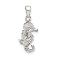 Sterling Silver Blue Aqua Preciosa Crystal Seahorse Pendant view 3