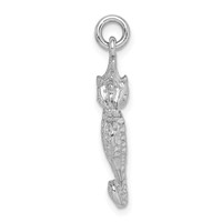 Sterling Silver Rhodium-plated Seahorse Charm view 2