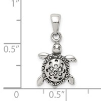 Sterling Silver Antiqued Turtle Pendant view 4