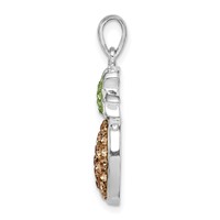 Sterling Silver RH-pltd Yellow Green Preciosa Crystal Pineapple Pendant view 2
