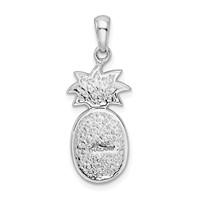 Sterling Silver RH-pltd Yellow Green Preciosa Crystal Pineapple Pendant view 3