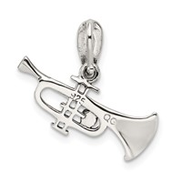 Sterling Silver Antiqued Marcasite Trumpet Pendant view 3