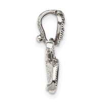 Sterling Silver Antiqued Marcasite & Black Epoxy Trombone Pendant view 2