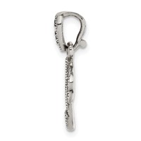 Sterling Silver Antiqued Marcasite Music Note Pendant view 2