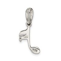 Sterling Silver Antiqued Marcasite Music Note Pendant view 3
